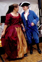 Load image into Gallery viewer, Britt models an 18th century robe anglais based on our sewing pattern RH822