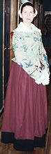 Load image into Gallery viewer, Kass models her late 16th / early 17th century outfit made from RH201, English Jacket & Petticote