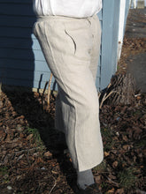Load image into Gallery viewer, Ed models trousers made with our sewing pattern RH706, which helps you make breeches and slops for the Golden Age of Piracy, 1670s-1730s