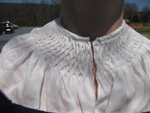 Load image into Gallery viewer, A smocked gollar or partlet made with our sewing pattern RH505, 16th century German Accessories