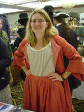 Load image into Gallery viewer, Stays made from RH711, our 17th century stays or corset pattern, worn by a model.