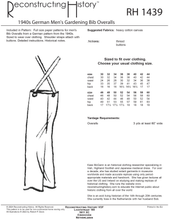 Load image into Gallery viewer, RH1439 — 1940s German Men&#39;s Gardening Bib Overalls sewing pattern
