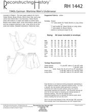 Load image into Gallery viewer, RH1442 — 1940s German Wartime Men&#39;s Underwear sewing pattern
