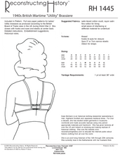 Load image into Gallery viewer, RH1445 — 1940s British Wartime &quot;Utility&quot; Brassiere sewing pattern
