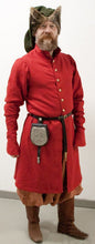 Load image into Gallery viewer, A model shows the 17th century Polish coat or Zupan made with our sewing pattern RH401
