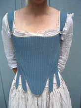 Load image into Gallery viewer, Stays made from RH711, our 17th century stays or corset pattern, worn by a model.
