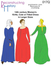 Load image into Gallery viewer, RH017MTM — Made to Measure 14th century Women&#39;s Kirtle or Cotehardie or Medieval Dress sewing pattern
