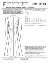 Load image into Gallery viewer, Back cover of our sewing pattern RH1013, 1910s Lady&#39;s Riding Coat
