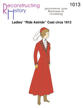 Load image into Gallery viewer, Front cover of our sewing pattern RH1013, 1910s Lady&#39;s Riding Coat
