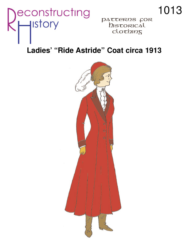 Front cover of our sewing pattern RH1013, 1910s Lady's Riding Coat