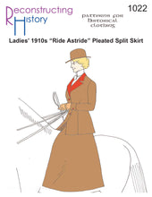 Load image into Gallery viewer, RH1022 — 1910s &quot;Ride Astride&quot; Split Skirt sewing pattern
