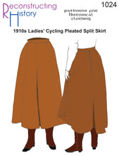 Load image into Gallery viewer, RH1024 — 1910s Ladies&#39; Cycling Split Skirt sewing pattern
