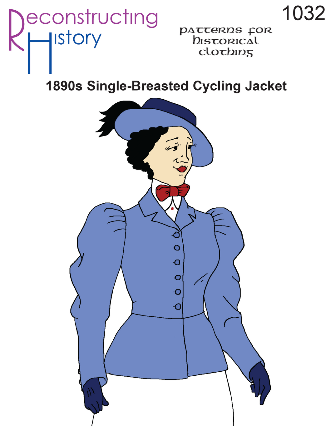 RH1032 — 1890s-1910s Ladies' Single-Breasted Cycling Jacket sewing pattern