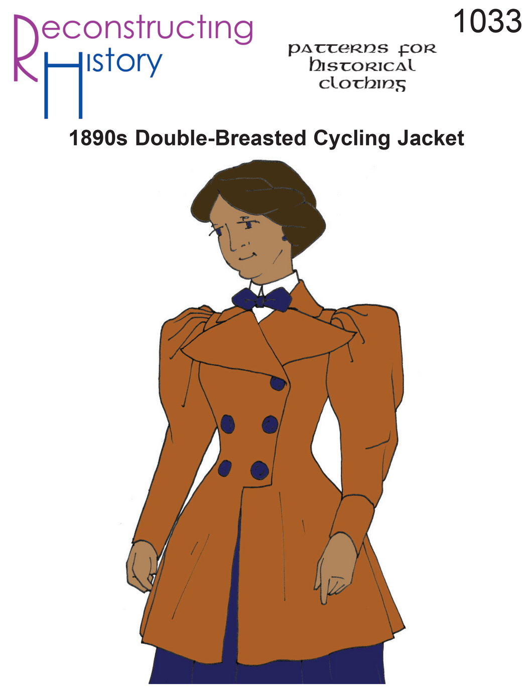 RH1033 — 1890s-1910s Ladies' Double-Breasted Cycling Jacket sewing pattern