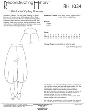 Load image into Gallery viewer, RH1034 — 1890s-1910s Ladies&#39; Cycling Bloomers sewing pattern
