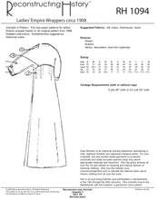 Load image into Gallery viewer, RH1094 — 1908 Empire Wrapper sewing pattern
