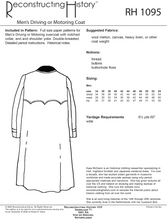 Load image into Gallery viewer, RH1095 — Gentleman&#39;s Motoring Coat or Driving Coat sewing pattern
