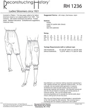 Load image into Gallery viewer, RH1236 — 1921 Ladies&#39; Bloomers sewing pattern
