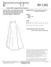 Load image into Gallery viewer, RH1245 — 1920s Wide-Legged Beach Pyjamas sewing pattern
