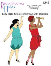 Load image into Gallery viewer, RH1247 — Early 1920s Ladies&#39; Swimsuit with Bloomers sewing pattern
