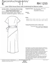 Load image into Gallery viewer, RH1255 — Late 1920s Ladies&#39; Day Dress with Underbody for Mature Figures sewing pattern
