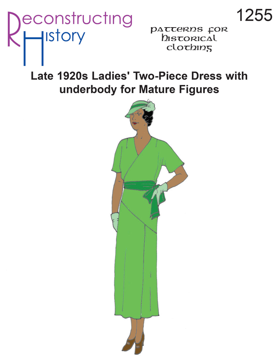 RH1255 — Late 1920s Ladies' Day Dress with Underbody for Mature Figures sewing pattern