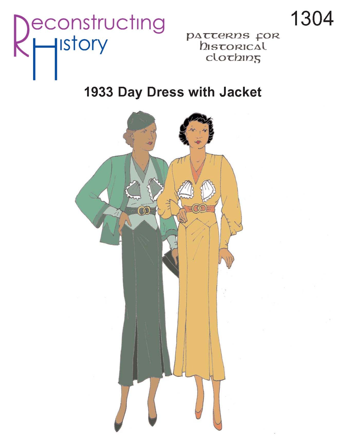 RH1304 — 1930s Dress with Jacket sewing pattern – Reconstructing History