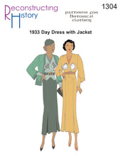Load image into Gallery viewer, RH1304 — 1930s Dress with Jacket sewing pattern
