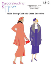 Load image into Gallery viewer, RH1312 — 1930s Dress and Swing Coat sewing pattern
