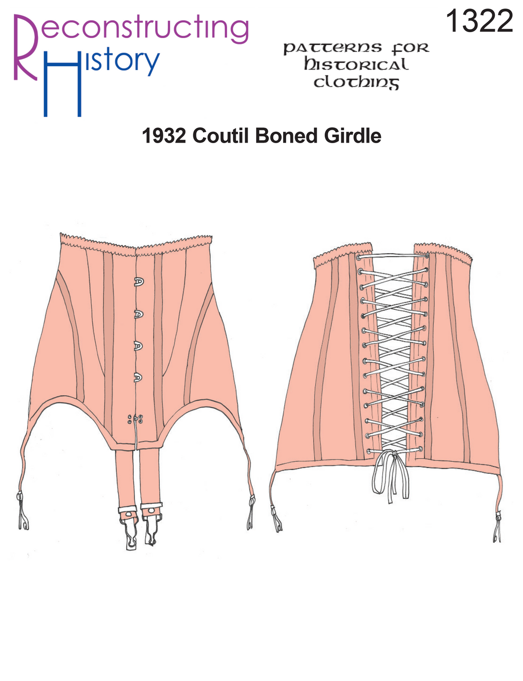 RH1322 — 1932 Coutil Boned Girdle sewing pattern
