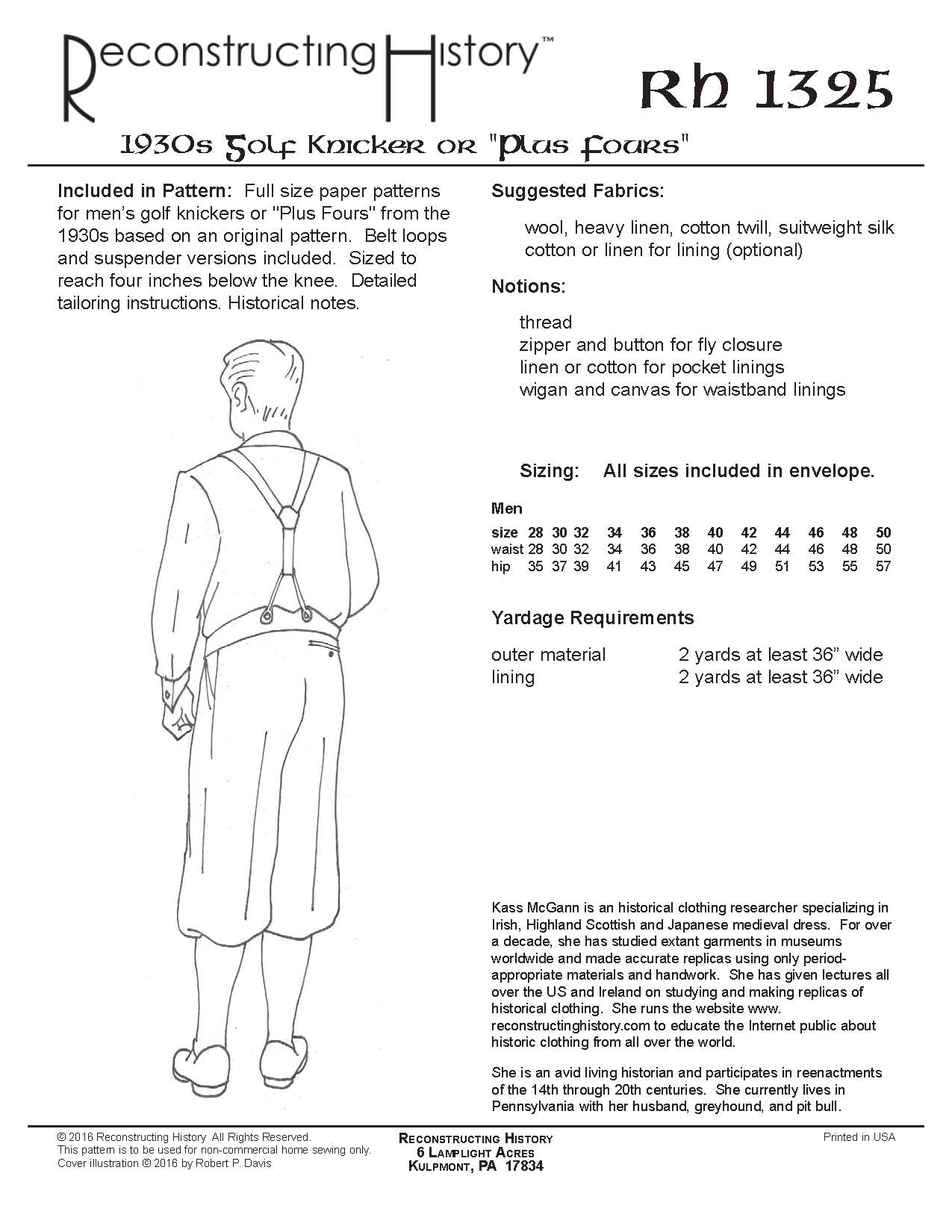 RH1325 — 1920s-30s Golf Knickerbockers or 