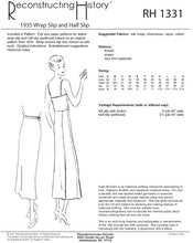 Load image into Gallery viewer, RH1331 — 1935 Wrap Slip and Half-Slip sewing pattern
