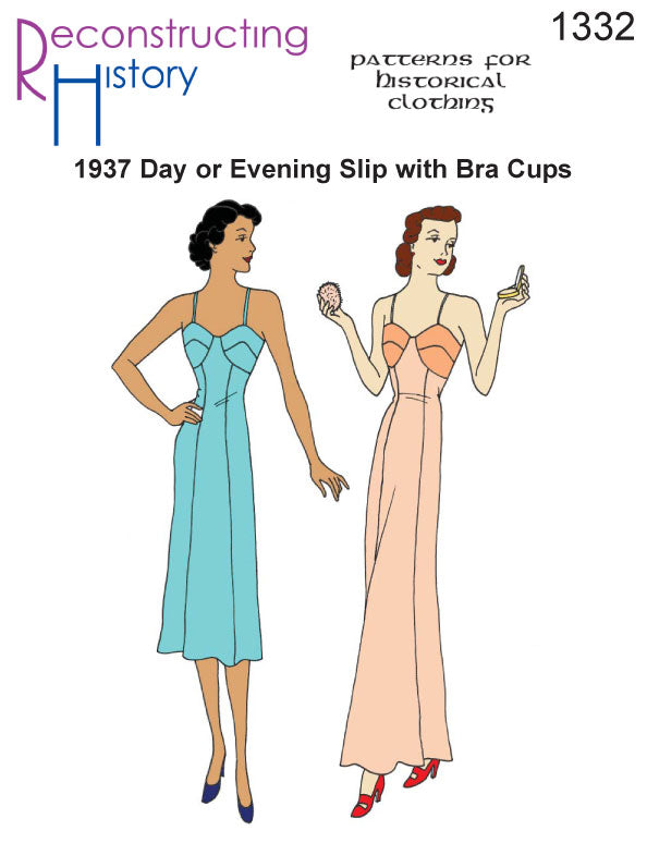 RH1332 — 1937 Day or Evening Slip with Bra Cups sewing pattern – Reconstructing History