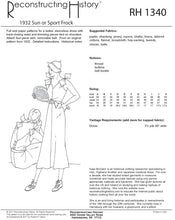 Load image into Gallery viewer, RH1340 — 1932 Sun or Sport Frock sewing pattern
