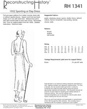 Load image into Gallery viewer, RH1341 — 1932 Sporting Dress sewing pattern
