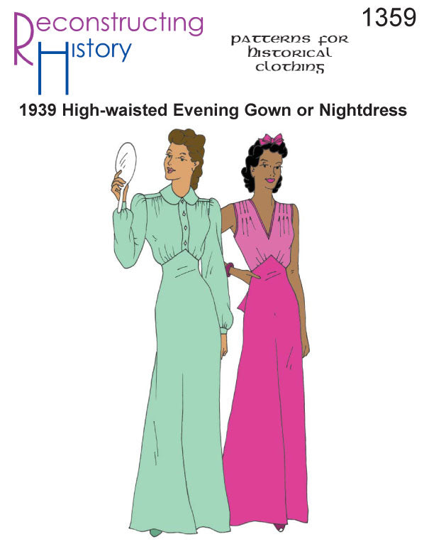 RH1359 — Early 1930s Glam Evening Gown or Nightdress sewing pattern