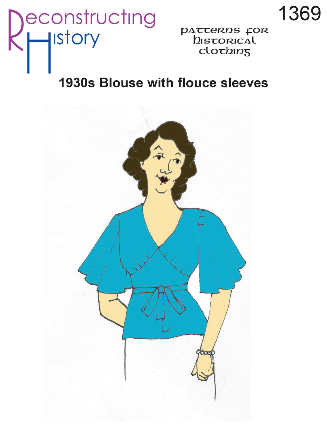 RH1369 — 1930s Blouse with flounce sleeves sewing pattern