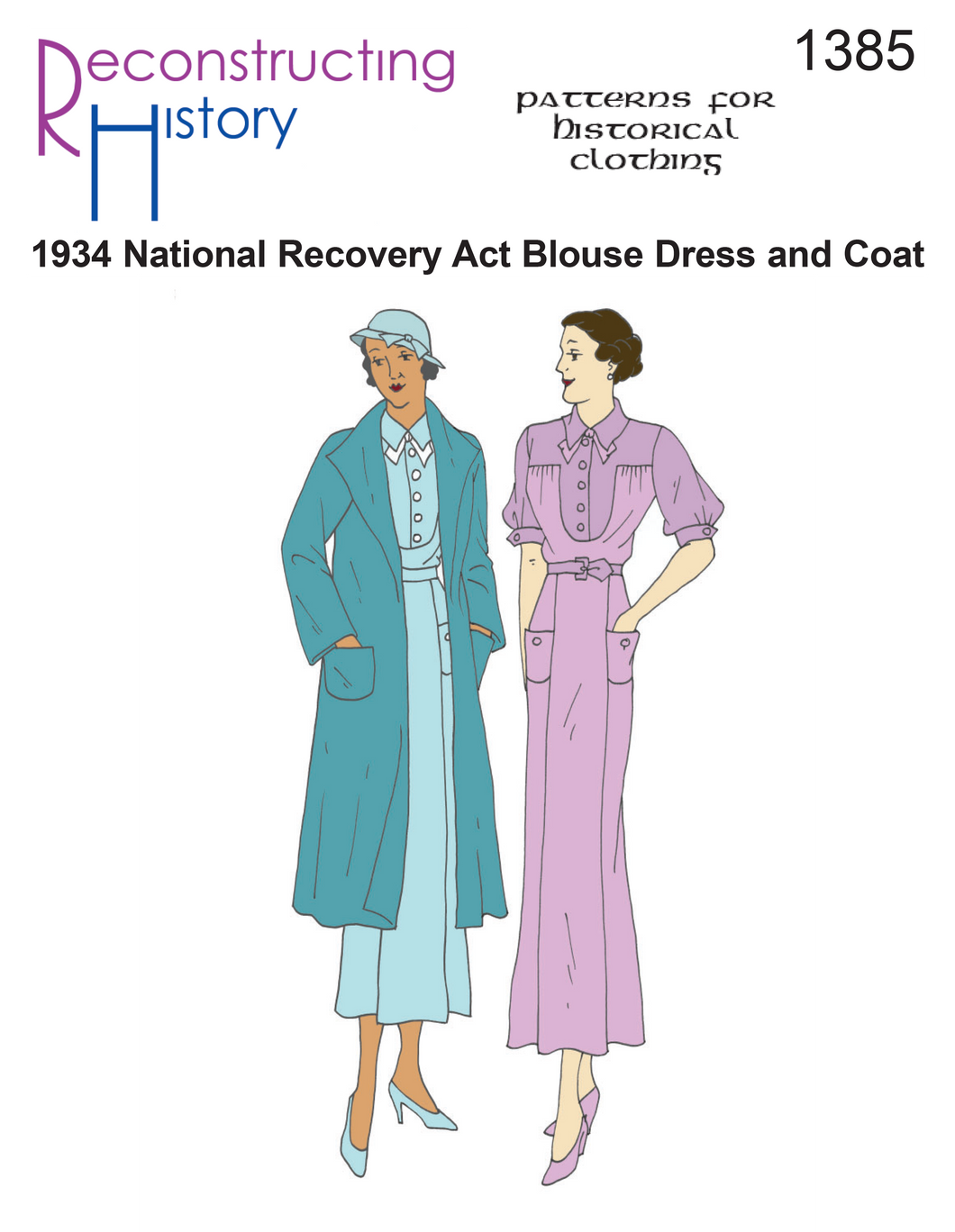 RH1385 — PREORDER 1934 National Recovery Act blouse dress and coat sewing pattern