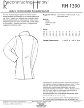 Load image into Gallery viewer, RH1390 — 1930s Ladies&#39; Double-breasted Jacket sewing pattern
