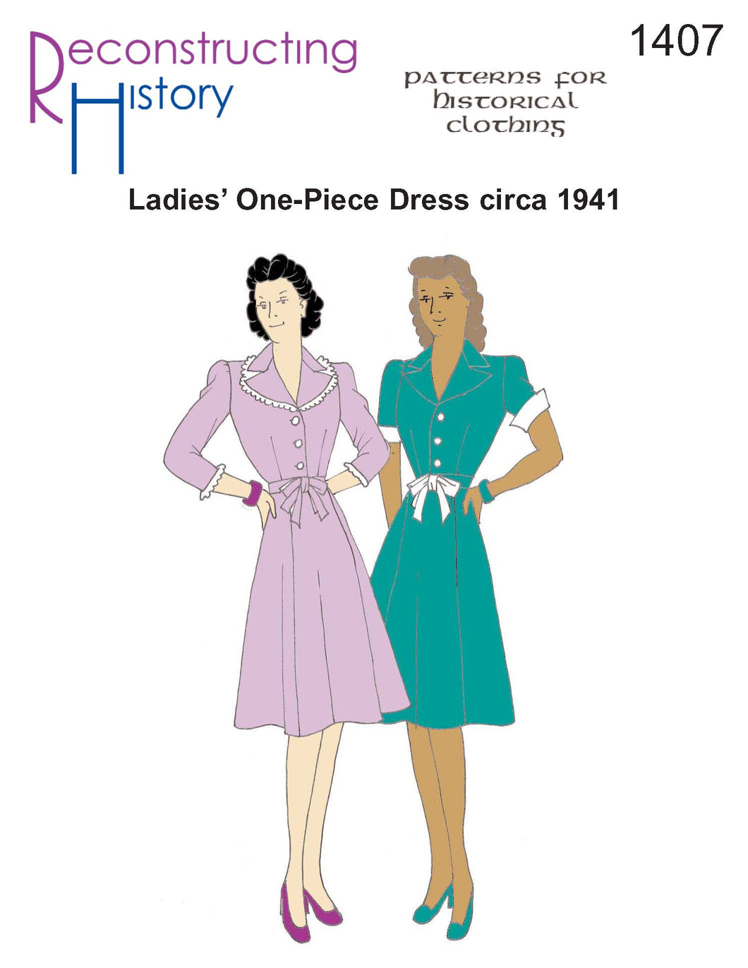 RH1407 — 1941 Ladies' One-Piece Dress sewing pattern