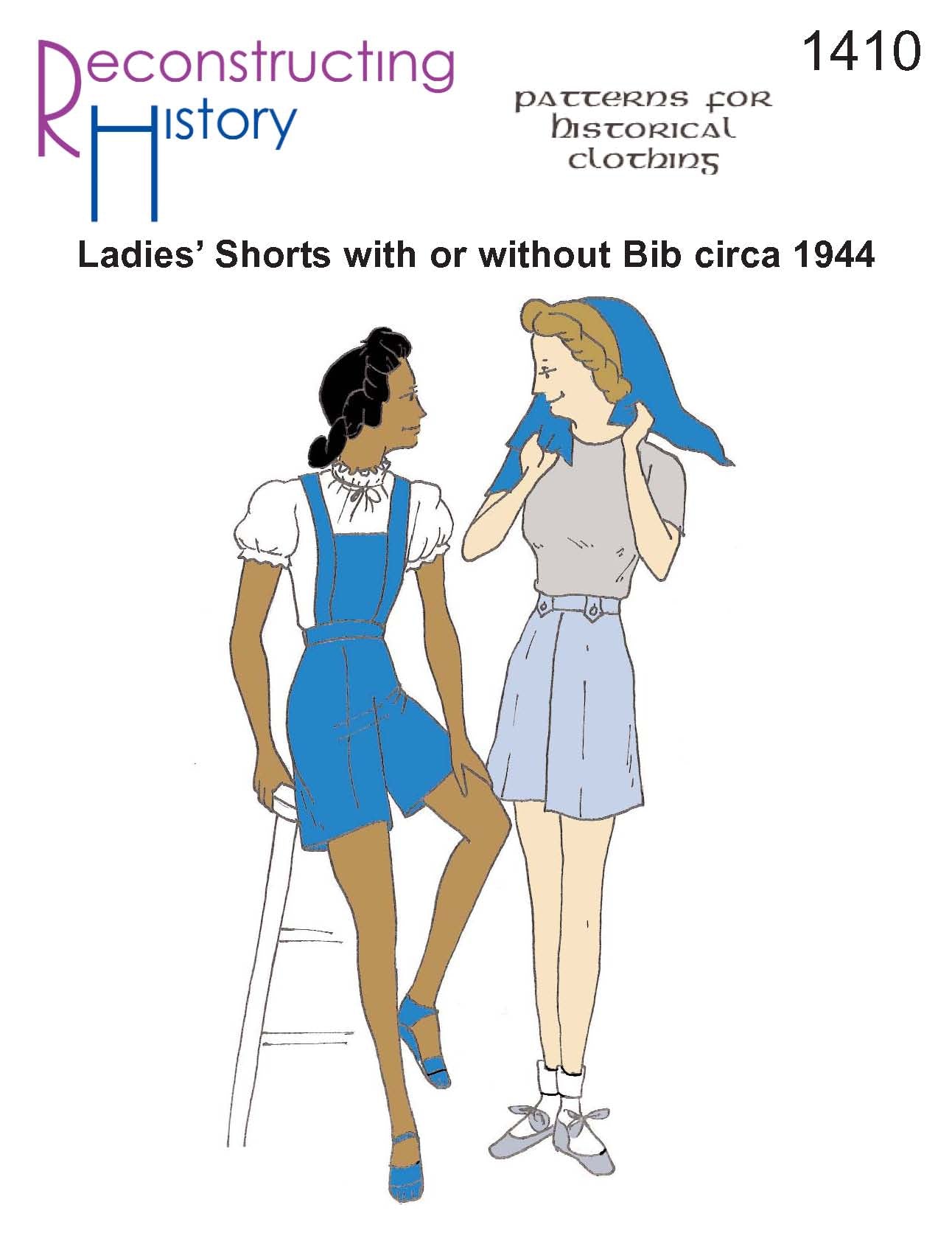 RH1410 — 1944 Ladies' Shorts with or without Bib sewing pattern ...