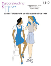 Load image into Gallery viewer, RH1410 — 1944 Ladies&#39; Shorts with or without Bib sewing pattern
