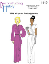 Load image into Gallery viewer, RH1419 — 1946 Wrapped Evening Gown sewing pattern
