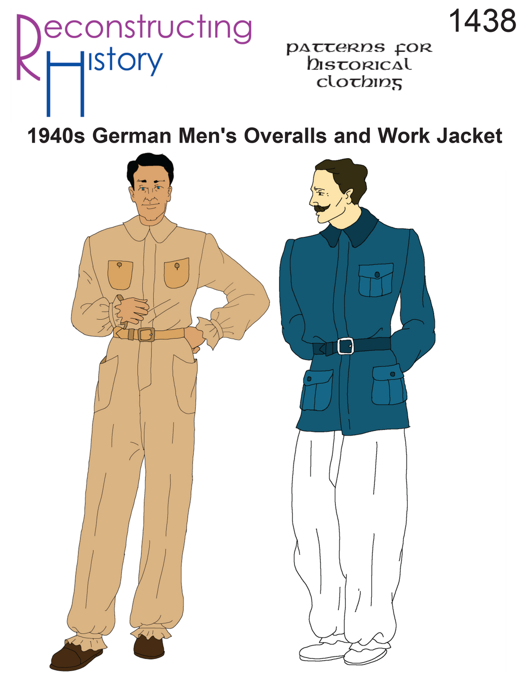 RH1438 — PREORDER 1940s German Men's Overalls and Work Jacket sewing pattern