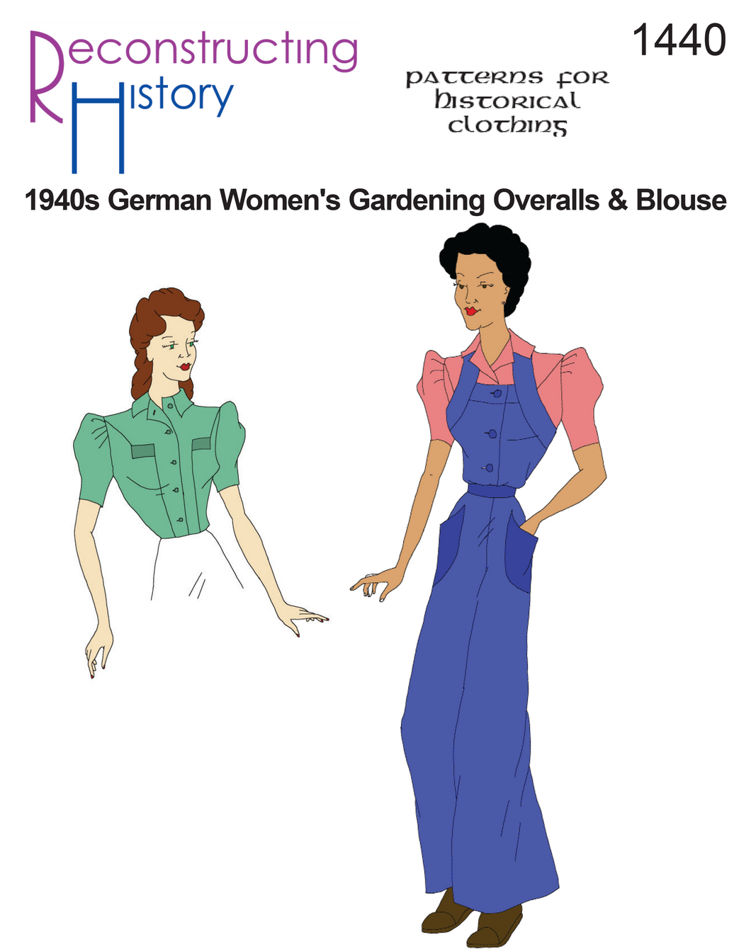 RH1440 — PREORDER 1940s German Women's Gardening Overalls & Blouse sewing pattern