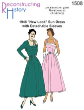 Load image into Gallery viewer, RH1508 — 1948 &quot;New Look&quot; Sundress with Detachable Sleeves sewing pattern
