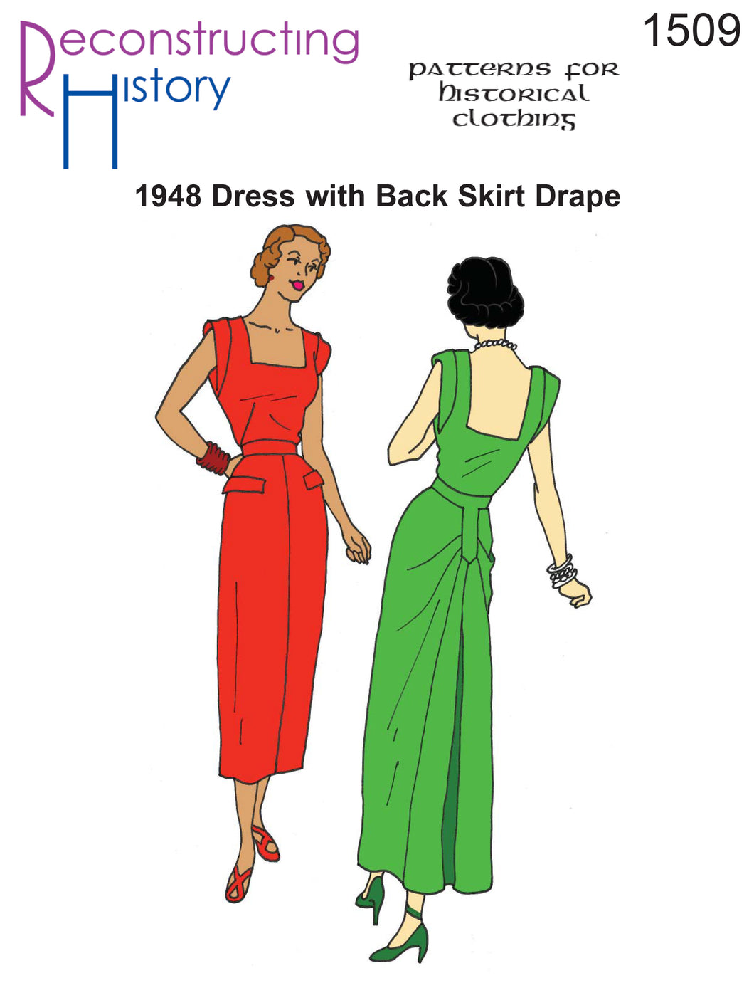 RH1509 — 1948 Sundress with Skirt Back Drape sewing pattern