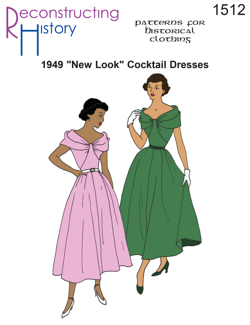 RH1512 1949 "New Look" Cocktail Dresses sewing pattern RH1512 1949 "New Look" Cocktail Dresses sewing pattern