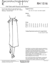 Load image into Gallery viewer, RH1516 — 1947 Skirt with Flounce and Peplum sewing pattern
