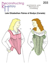 Load image into Gallery viewer, Front cover of sewing pattern RH203 Elizabethan stays or corsets - CUSTOM MADE in YOUR measurements
